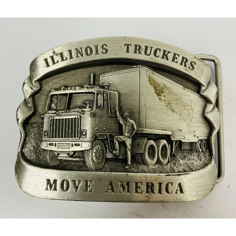 Illinois Truckers Move America Belt Buckle 1984 Bergamot Vintage‎ Made USA